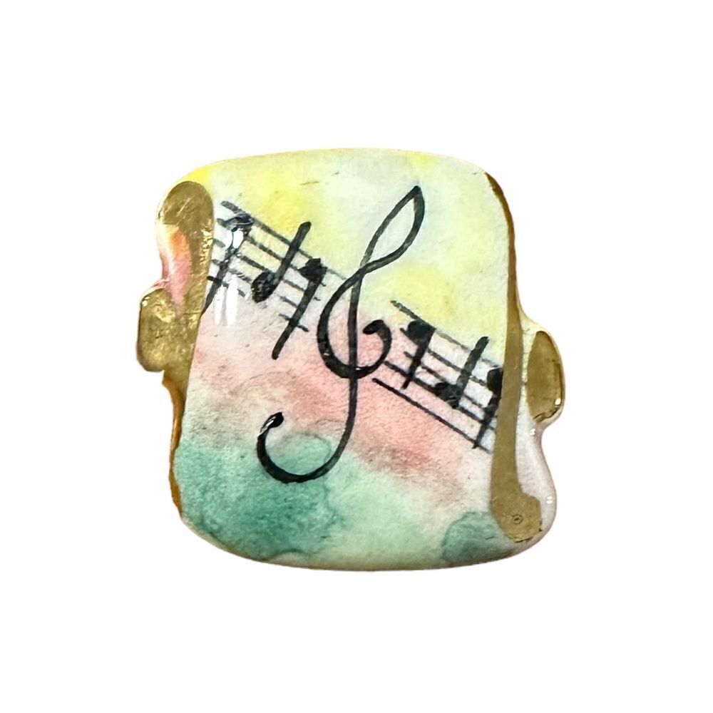 Vintage ceramic handmade musical pin - Picture 4 of 8